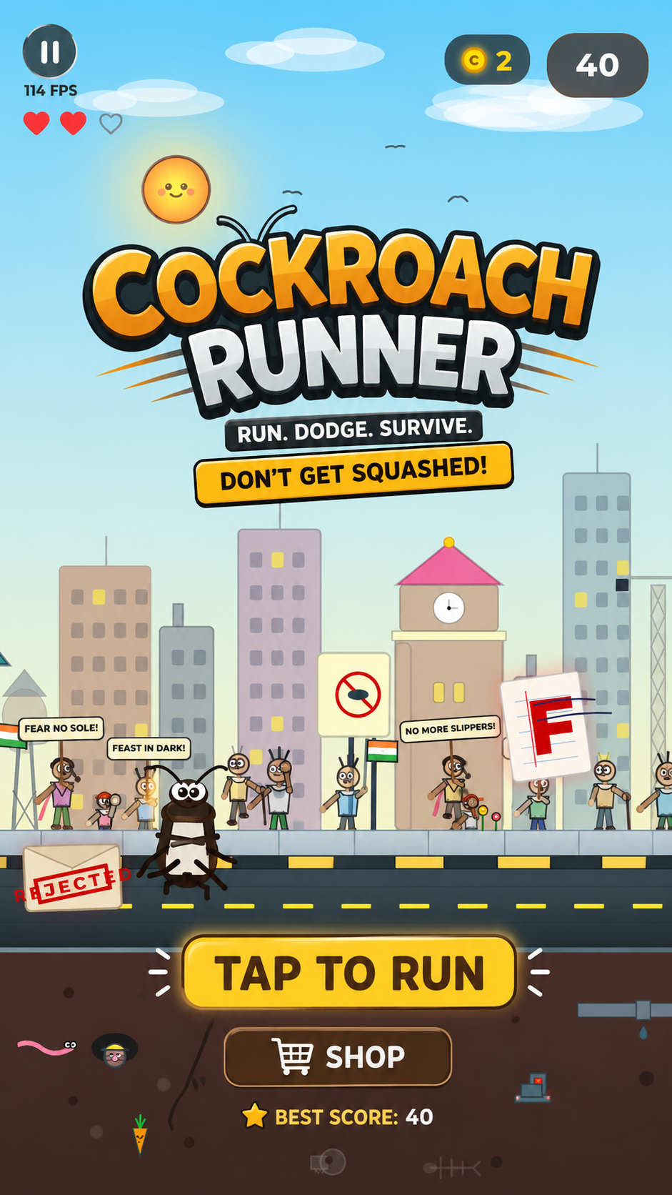 Collect coins and avoid sticky lizards in the alleyway