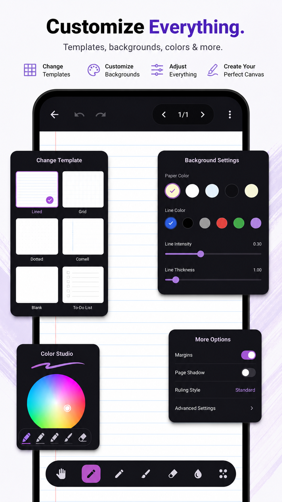 Note Editor Canvas Customization