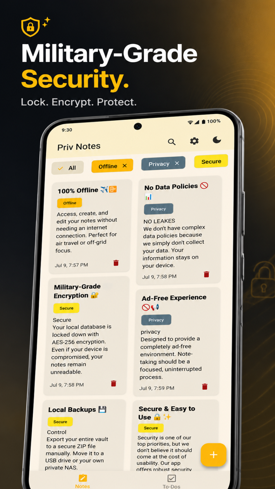 Priv Notes Military-Grade AES-256 Security